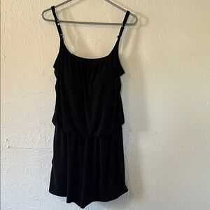 Maxine of Hollywood Black One-Piece Swimsuit Romper
